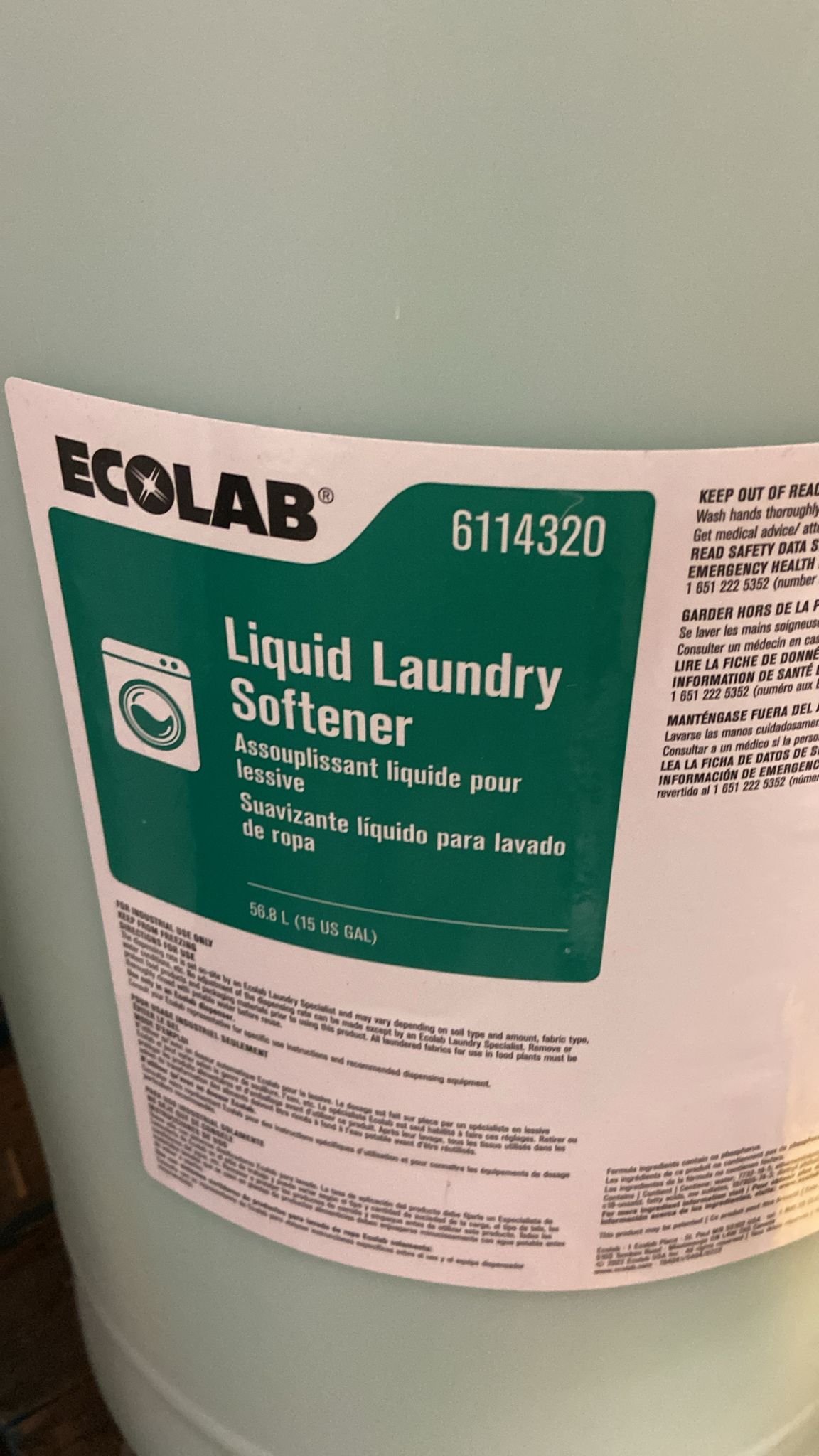 Ecolab® Tri-Star™ So Fresh Laundry Softener - 15 Gal.