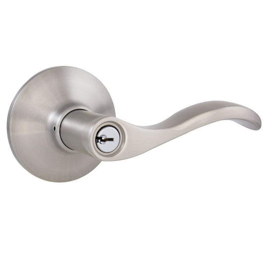 Naples Satin Nickel Keyed Entry Door Lever-543 899