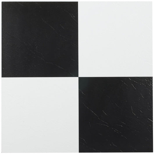 Achim Home Furnishings FTVSO10320 Nexus 12-Inch Vinyl Tile, Solid Black and White, Pack of 20