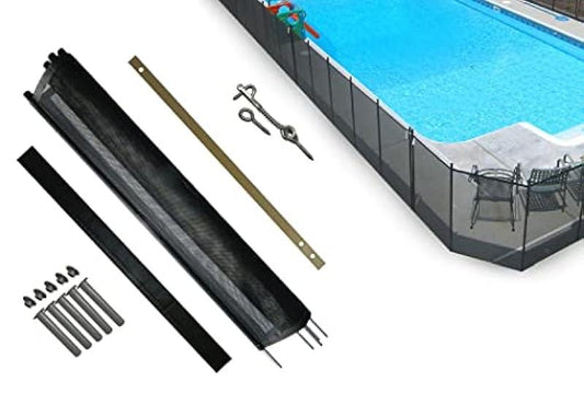 Pool Fence DIY by Life Saver Fencing Section Kit, 4 x 12-Feet, Black