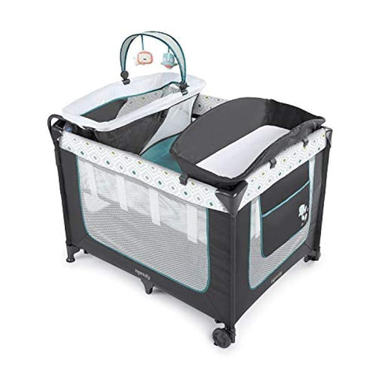 Ingenuity Smart and Simple Portable Playard with Changing Table, Play Pen, Bassinet for Infant & Storage Pockets, Easy to Fold - Nash