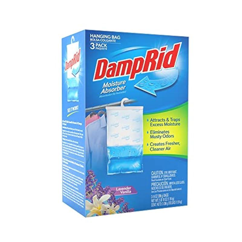 DampRid Lavender Vanilla Hanging Moisture Absorber, 3 Pack, for Fresher, Cleaner Air in Closets