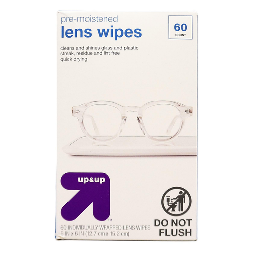 Up & Up Pre-Moistened Lens Wipes Lint-Free for Glass & Plastic Eyewear - 60ct