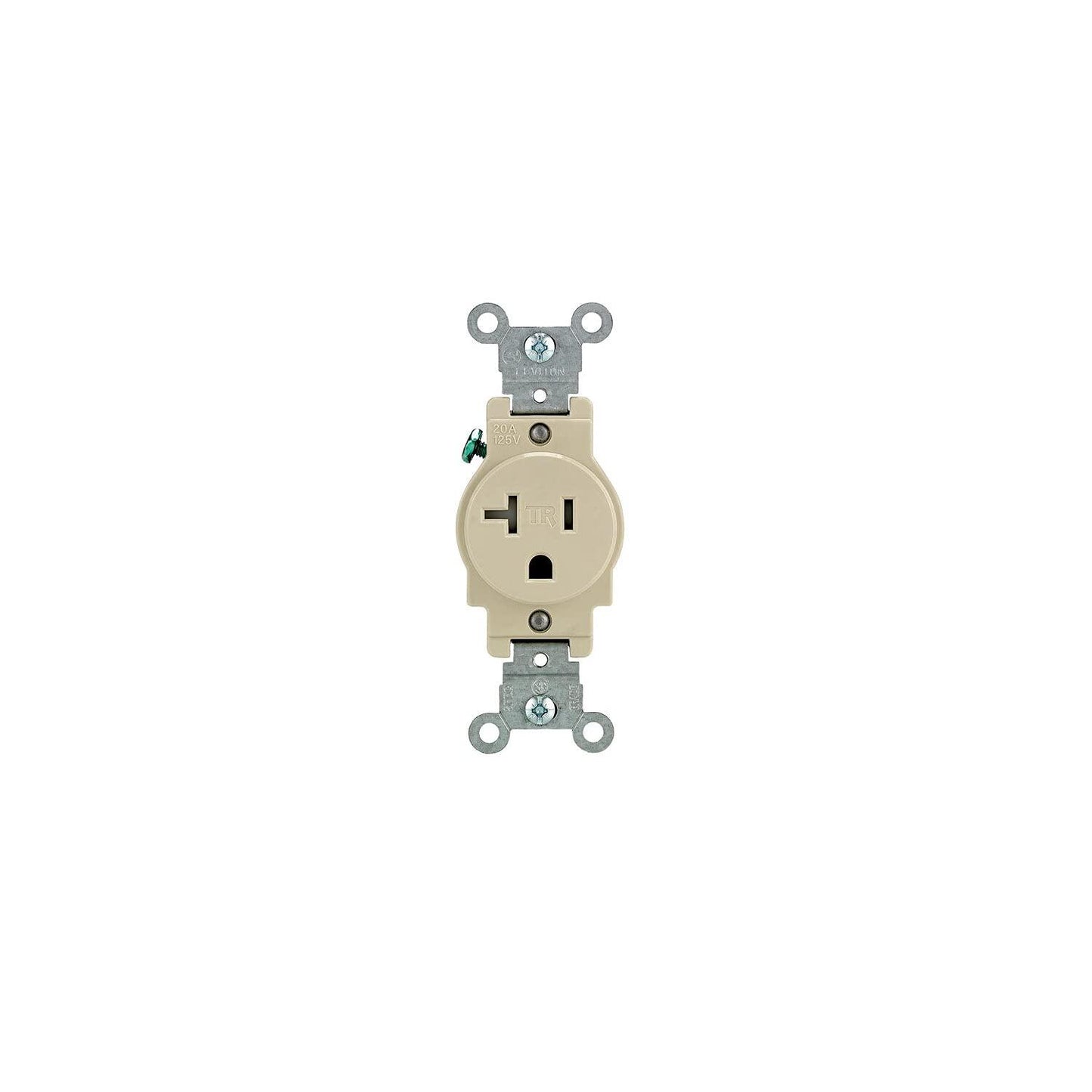 Leviton R51-T5020-0IS 20 Amp Ivory Single Power Temper Resistant Outlet