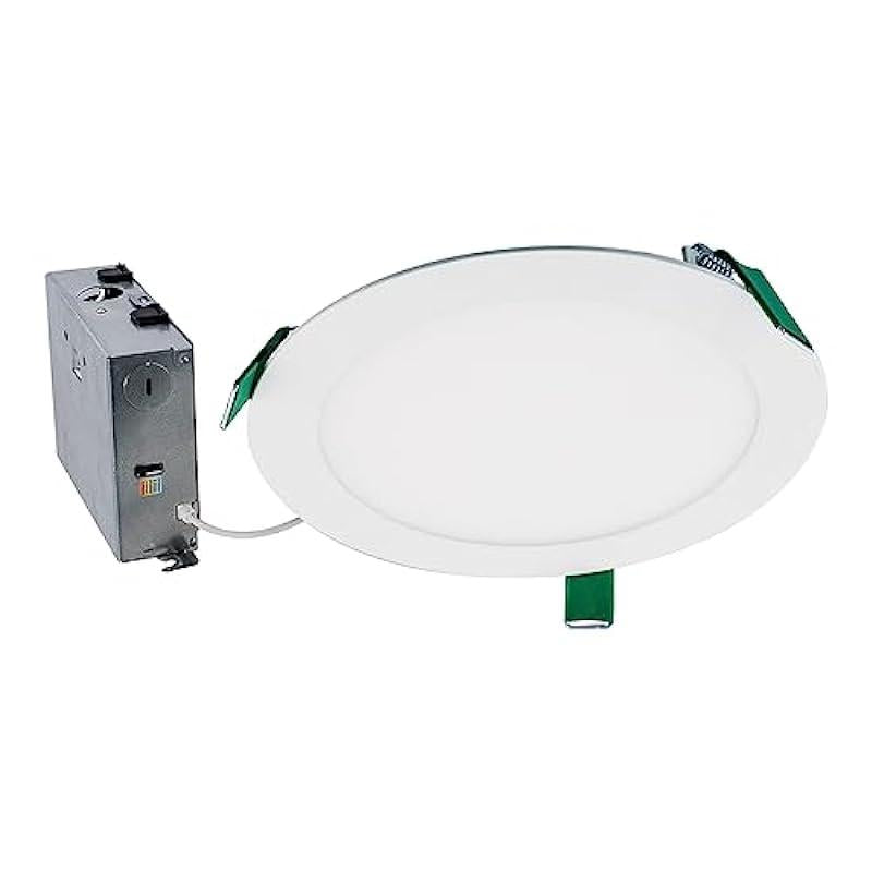 HALO HLB8169FS1EMWR Canless Large LED Recessed Light Selectable 2700K, 3000K, 3500K, 4000K, 5000K CCT 8 Inch White