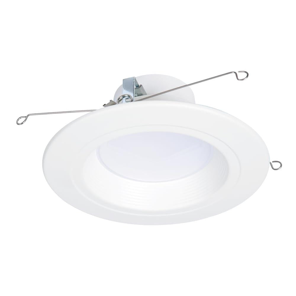 HALO RL Series 5/6 inch Recessed LED Retrofit Light, Selectable CCT (2700K-5000K) Integrated LED, Dim to Warm, White Retrofit Baffle Trim, 600 Lumens