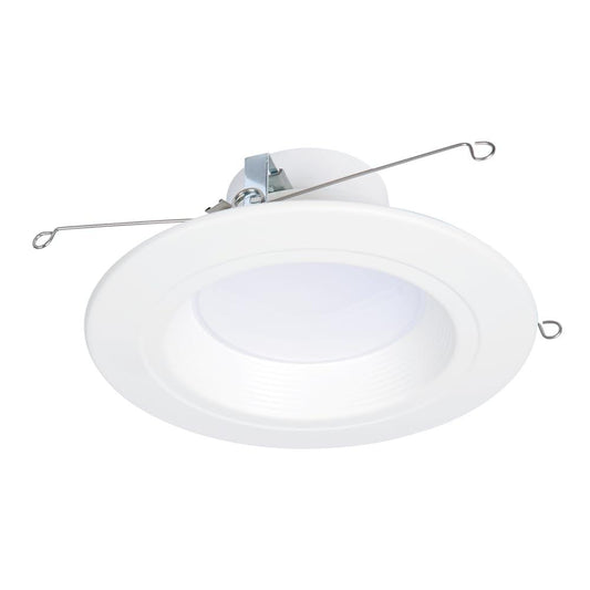 HALO RL Series 5/6 inch Recessed LED Retrofit Light, Selectable CCT (2700K-5000K) Integrated LED, Dim to Warm, White Retrofit Baffle Trim, 600 Lumens