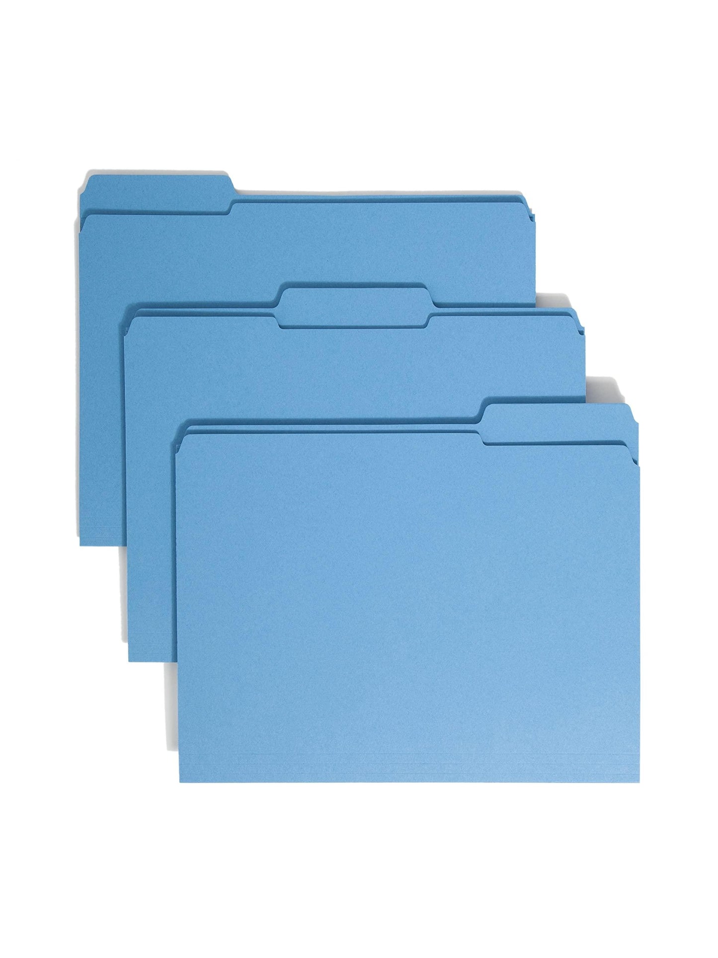 Smead File Folder, Reinforced 1/3-Cut Tab, Letter Size, Blue, 100 per Box (12034)