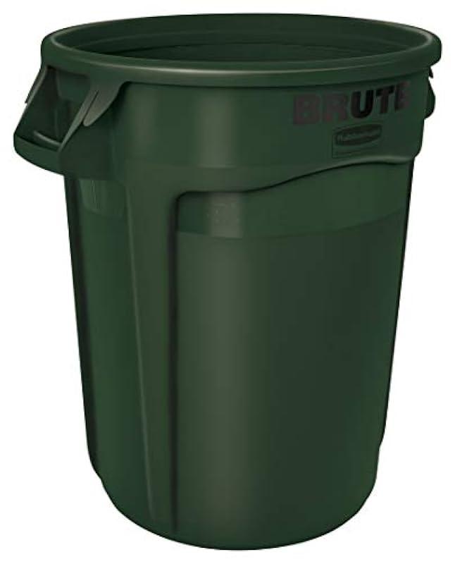 Rubbermaid Commercial Products BRUTE Heavy-Duty Round Trash/Garbage Can, 32-Gallon, Green, Outdoor Waste Container for Home/Garage/Mall/Office/Stadium/Bathroom