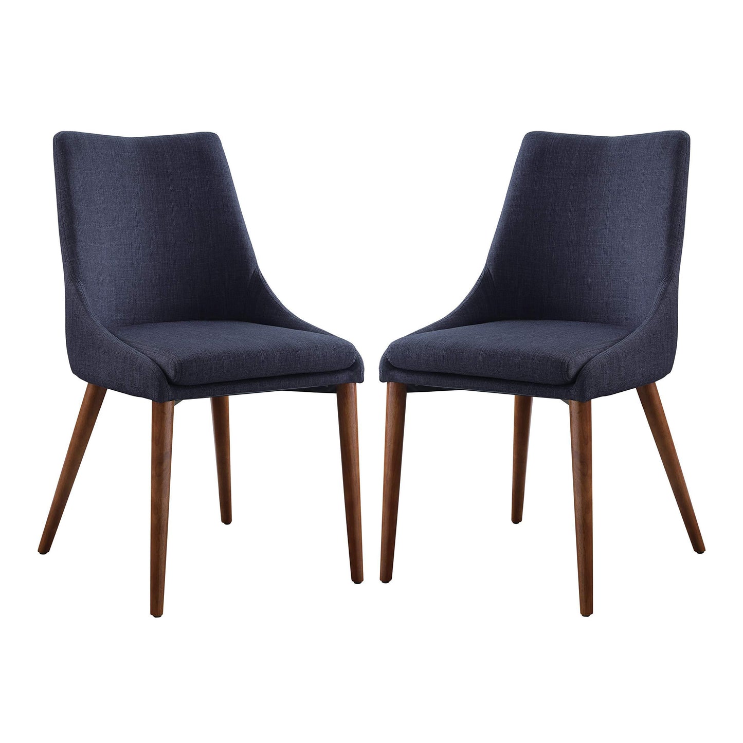 OSP Home Furnishings Palmer Mid-Century Modern Dining Accent Chairs 2-Pack, Navy