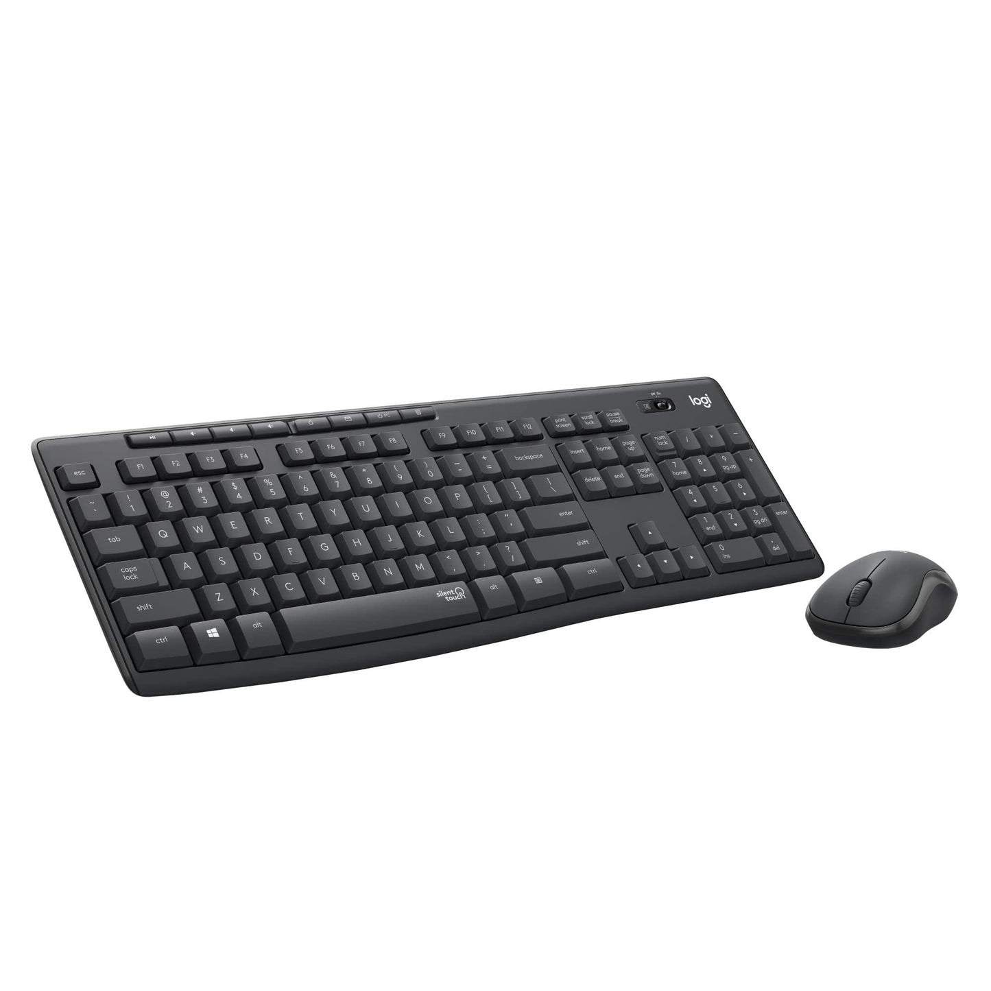 Logitech MK295 Wireless Mouse & Keyboard Combo with SilentTouch Technology, Full Numpad, Advanced Optical Tracking, Lag-Free Wireless, 90% Less Noise - Graphite