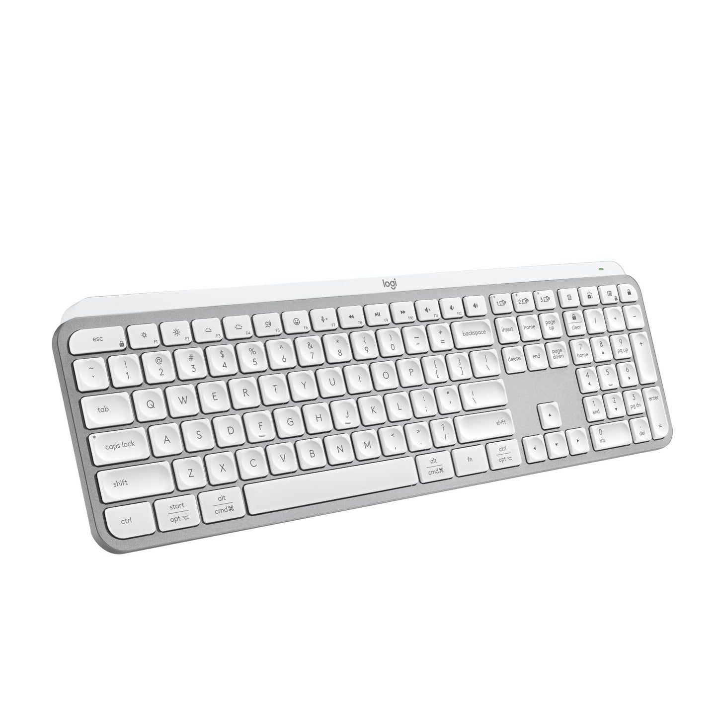 Logitech MX Keys S Wireless Keyboard, Low Profile Quiet Typing, Backlighting, Bluetooth, USB C Rechargeable for Windows PC, Linux, Chrome, Mac - Pale Grey - With Free Adobe Creative Cloud Subscription