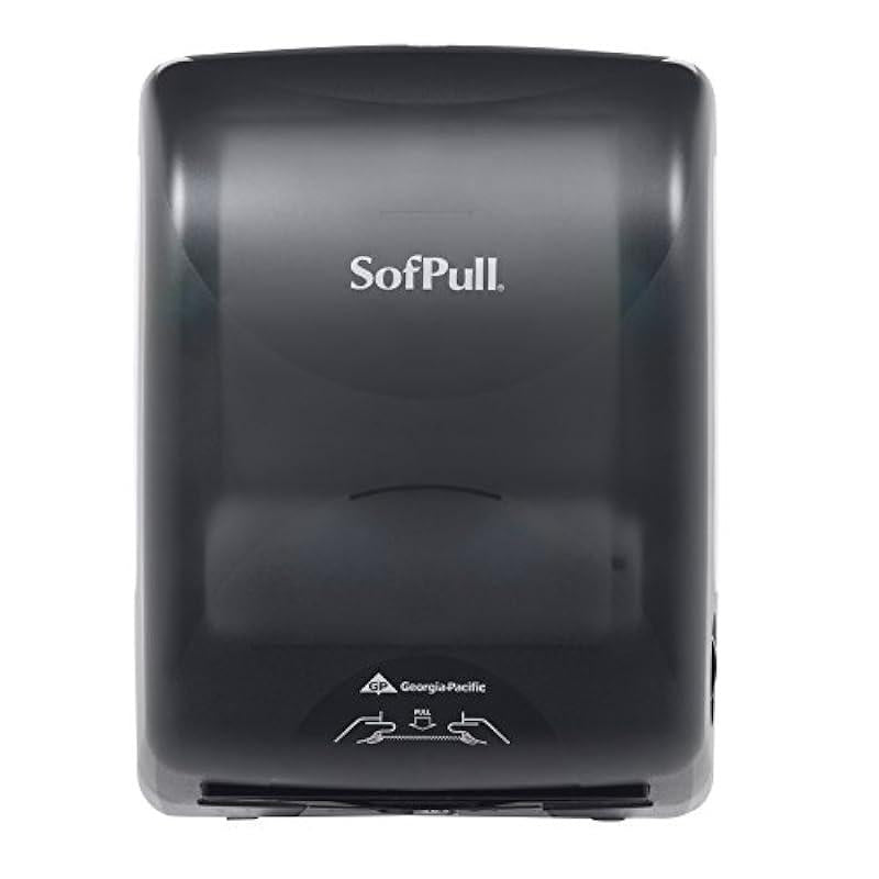 Georgia-Pacific SofPull 59489 Translucent Smoke Mechanical Hardwound Roll Towel Dispenser (WxDxH) 12.600" x 9.331" x 16.657" (1 Each)