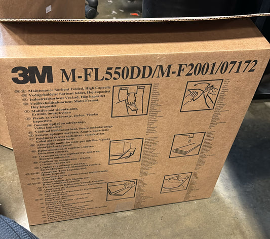 3M™ High-Capacity Maintenance Folded Sorbent, 10.5 gal, 5″ x 50 ft MMM-MFL550DD