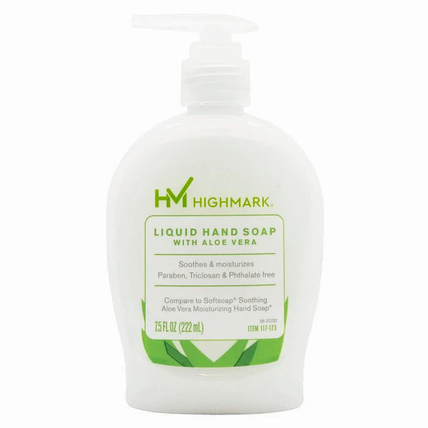 Highmark Aloe Liquid Hand Soap, Floral Scent, 7.5 Oz, White