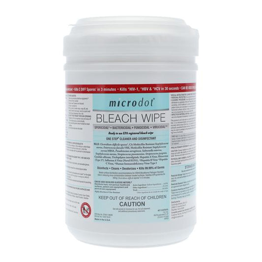 Microdot Bleach Wipes - 6" x 6"