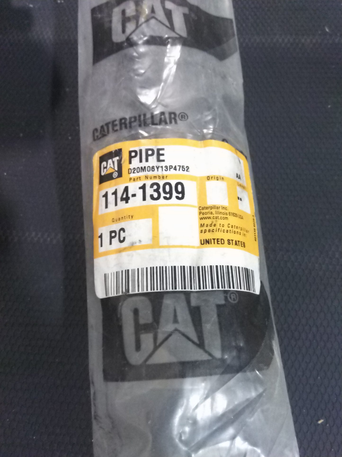 genuine CAT 114-1399: 425MM LONG GAUGE PIPE