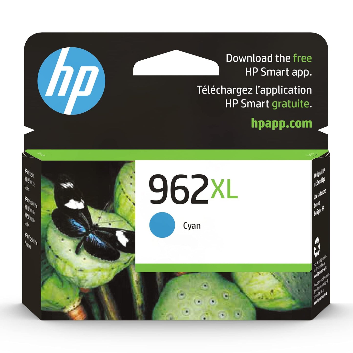 HP 962XL Cyan High-yield Ink Cartridge | Works with HP OfficeJet 9010 Series, HP OfficeJet Pro 9010, 9020 Series | Eligible for Instant Ink | 3JA00AN