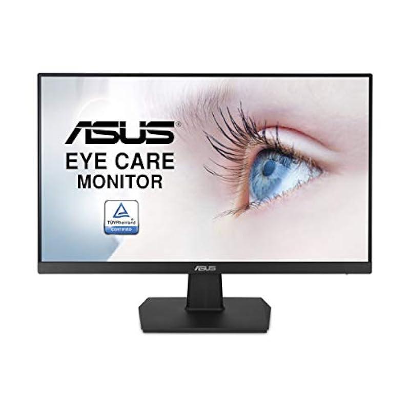 ASUS VA24EHE 23.8” Monitor 75Hz Full HD (1920x1080) IPS Eye Care HDMI D-Sub DVI-D,Black