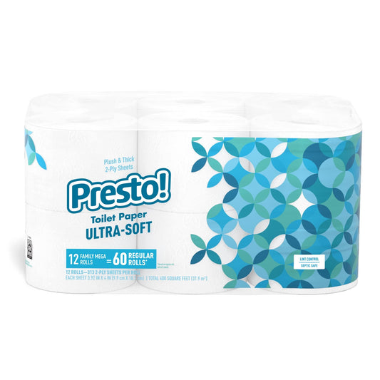 Presto 313 2-Ply Sheet Mega Roll Toilet Paper White