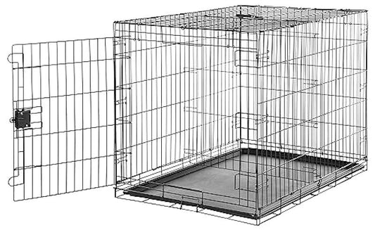 Amazon Basics - Durable, Foldable Metal Wire Dog Crate with Tray, Single Door 36 x 23 x 25 Inches, Black