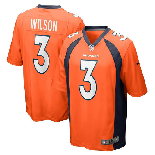 Nike Russell Wilson Denver Broncos NFL Men's Orange On-Field Game Day Jersey (M)