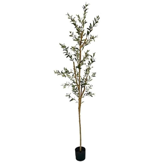 Moss and Bloom Olive Artificial Tree Nearly 7-Foot (82 in): Premium Faux Olive Tree, Versatile Fake Tree & Faux Plant Decor - The Perfect Elegance for Any Space in a Faux Tree