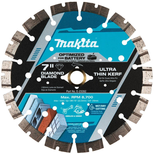 Makita E-23282 7" Thin Kerf Diamond Blade, Segmented, General Purpose