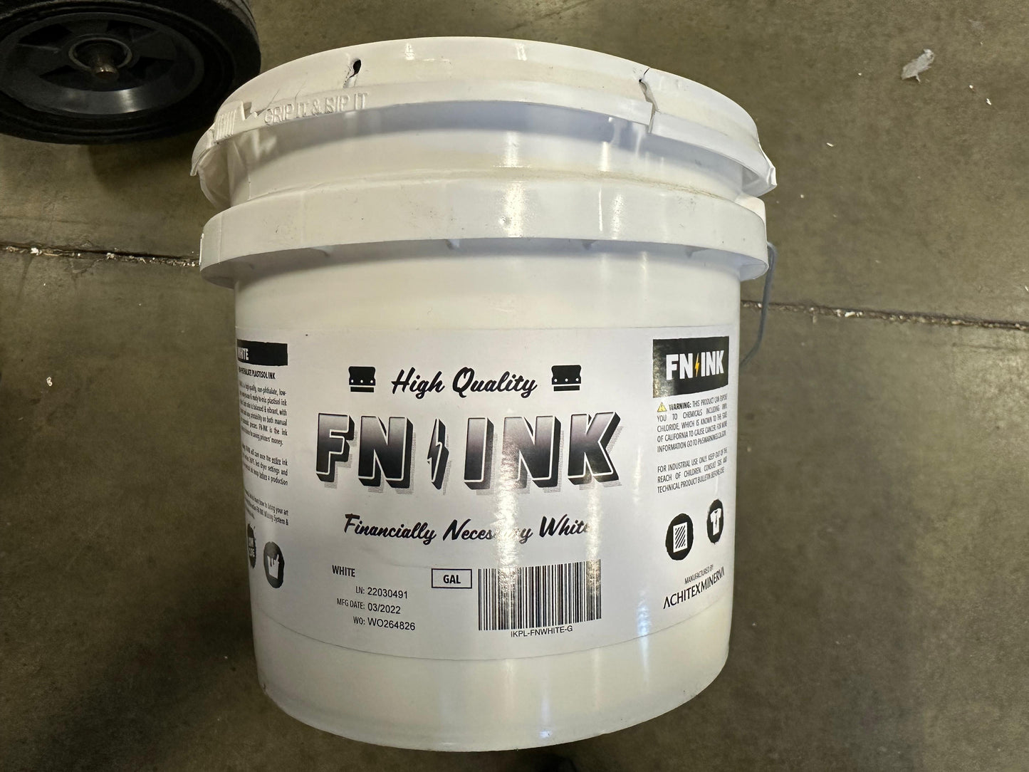 FN-INK Mixing White Plastisol Ink 1 Gal Financially Necessary IKPL-FNMIXWHITE-G