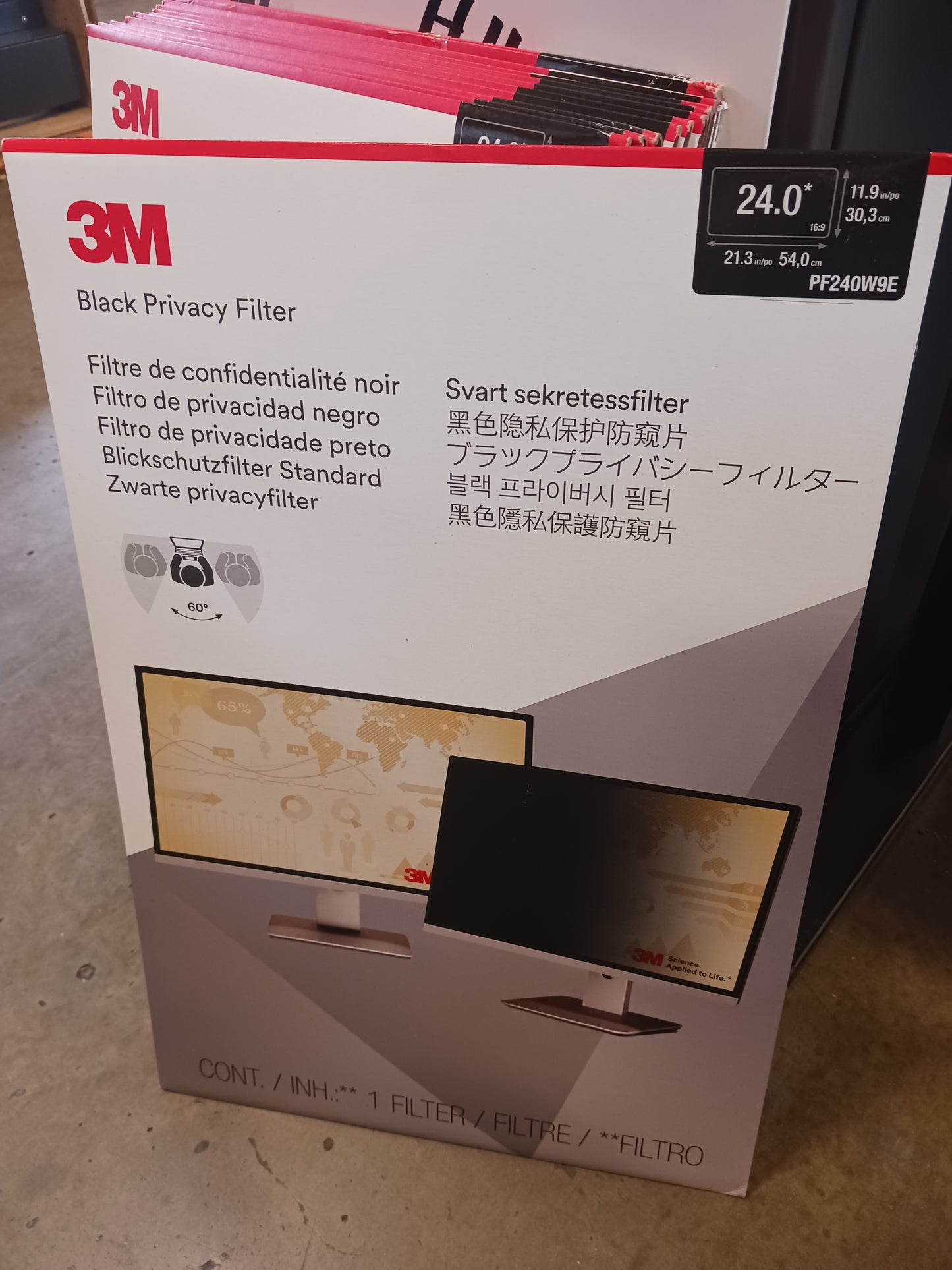 3M™ Privacy Filter for 24" Full Screen Monitors (PF240W9E) (16:9)