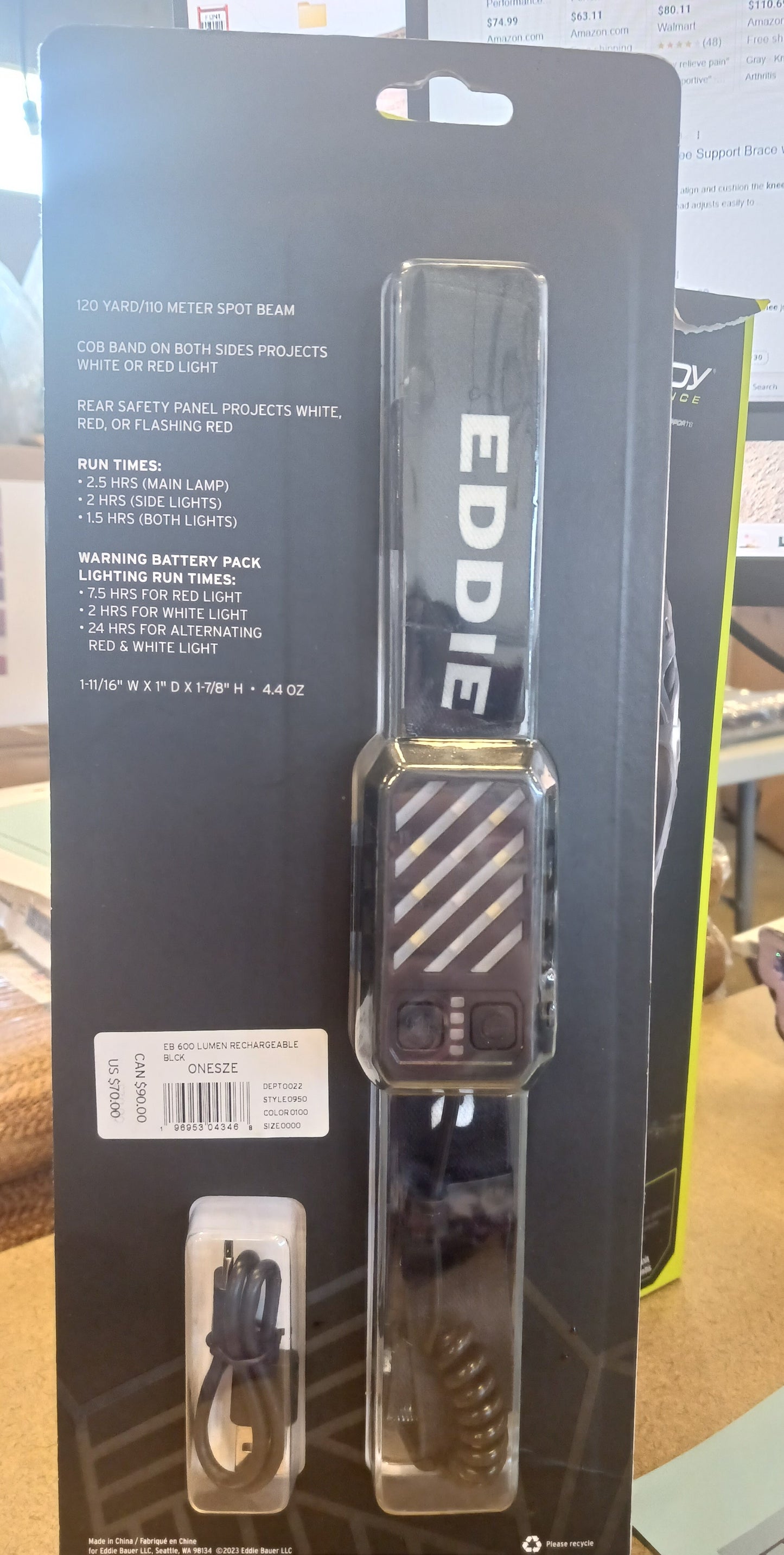 Eddie Bauer 600 Lumen Rechargeable Headlamp with Multiple Light Source