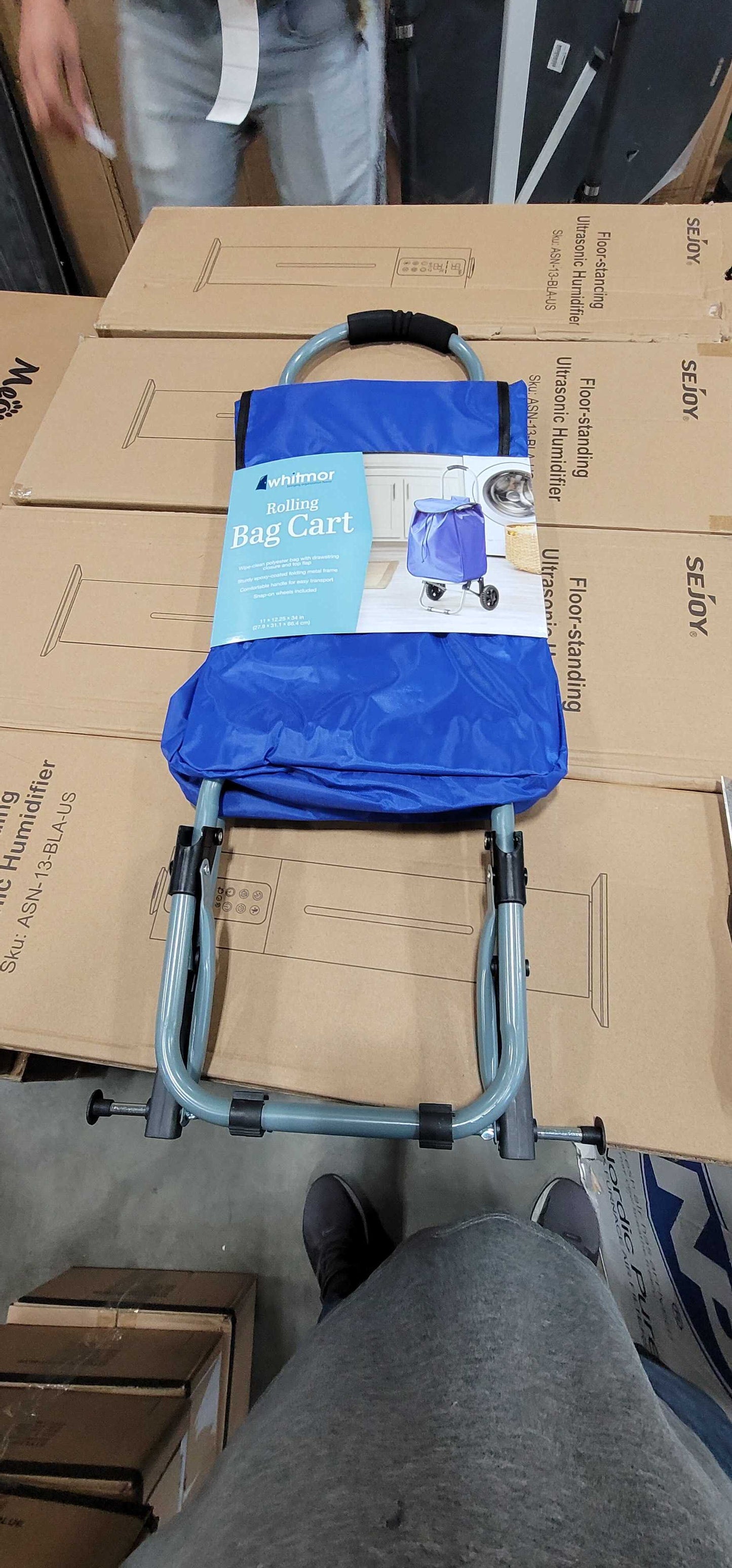 Whitmor Rolling Bag Cart - Blue