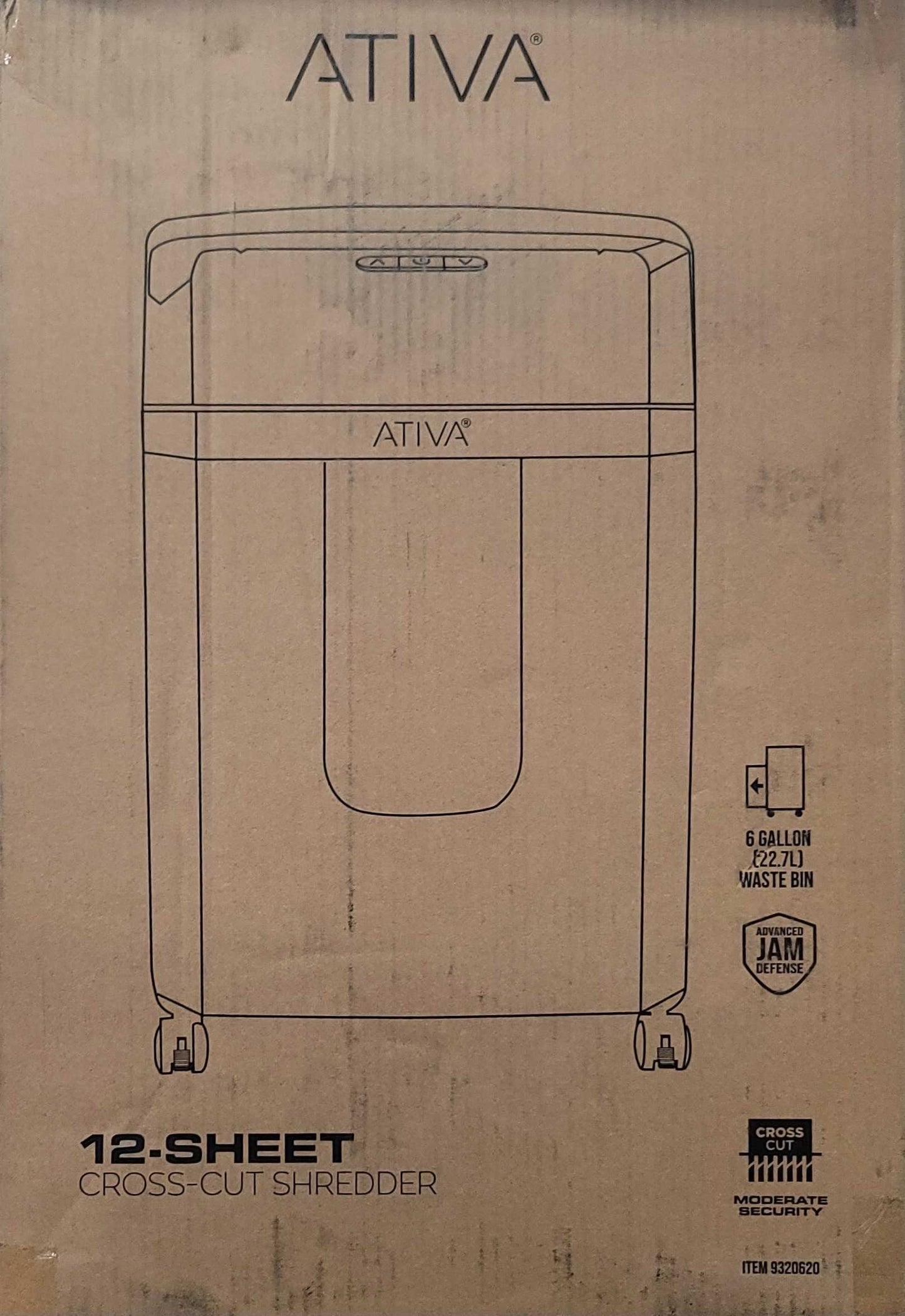 Ativa 12-Sheet Cross-Cut Shredder, A12CC19