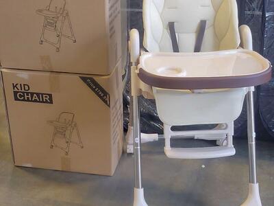 Foldable Highchair for Babies & Toddlers, Multiple Adjustable Backrest Brown