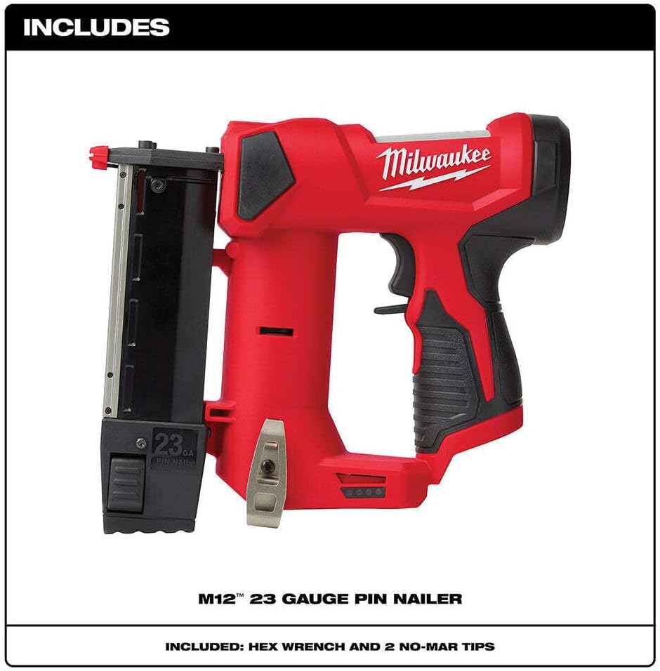 Milwaukee M12 23-Gauge Compact Cordless Pin Nailer Gun (Tool Only) 2540-20