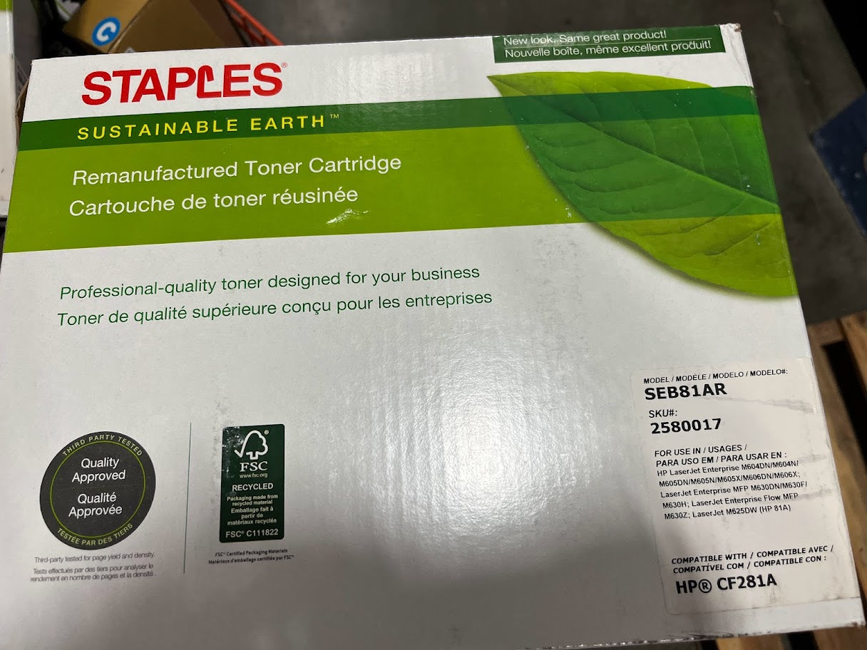 2PK Staples Toner Cartridge Compatible for HP (CF281A) 2580017