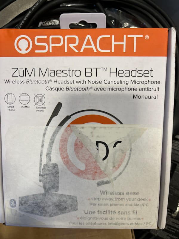 Spracht HS-2050 Single Ear Wireless Bluetooth Headset with Base Station