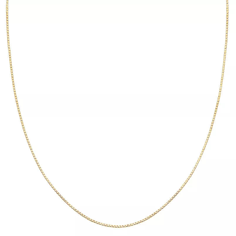 PRIMROSE 24 KT Gold Over Sterling Silver Box Chain Necklace 24"