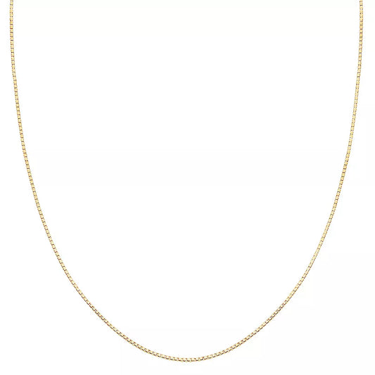 PRIMROSE 24 KT Gold Over Sterling Silver Box Chain Necklace 24"