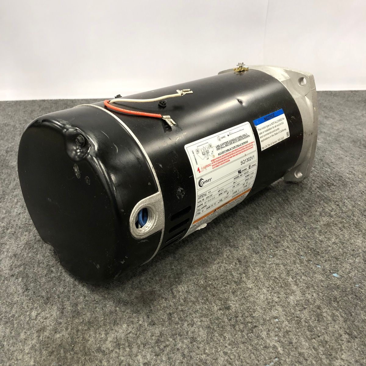 Sq1302v1 Sq1302v1 Square Flange Pool Pump Motor, 3 Hp, Phase 1, 208-230v, 60hz, Frame 56y, 3450 Rpm, Encl. Odp, Insul. Class B,