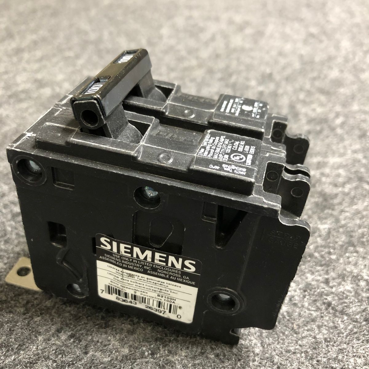 Siemens B2100H 100-Amp Double Pole 120/240-Volt 22KAIC Bolt in Breaker