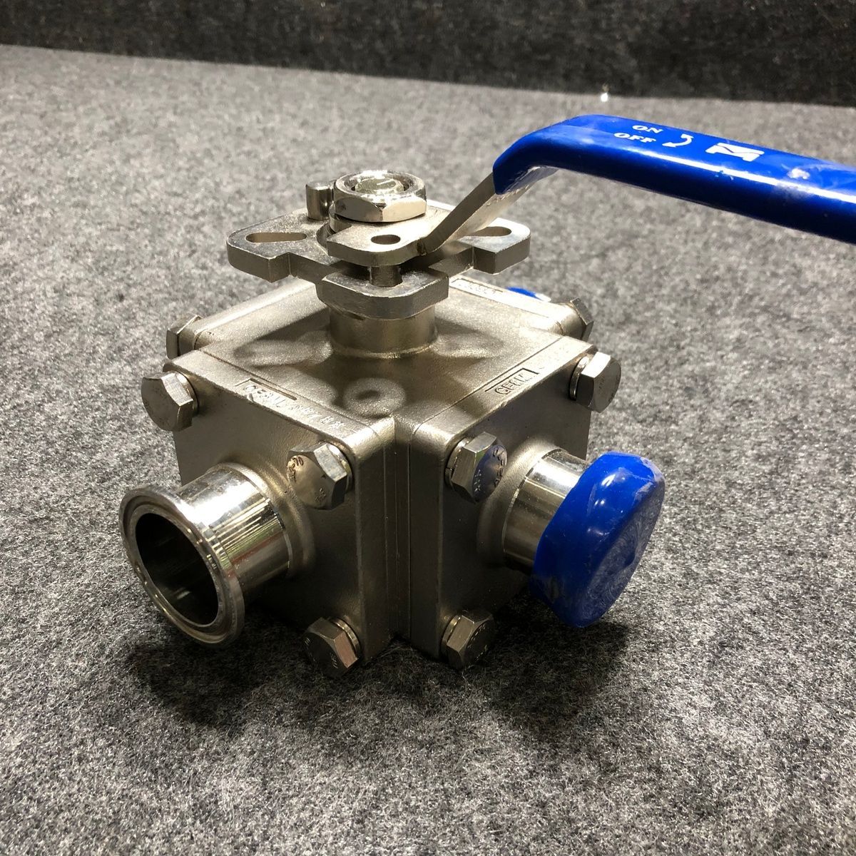 Haitima Sanitary Muti-port 3-way Sanitary Stainless Steel Ball Valves - 1 1/2 in. - 'L' Port