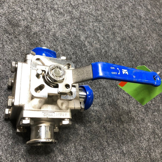 Haitima Sanitary Muti-port 3-way Sanitary Stainless Steel Ball Valves - 1 1/2 in. - 'L' Port