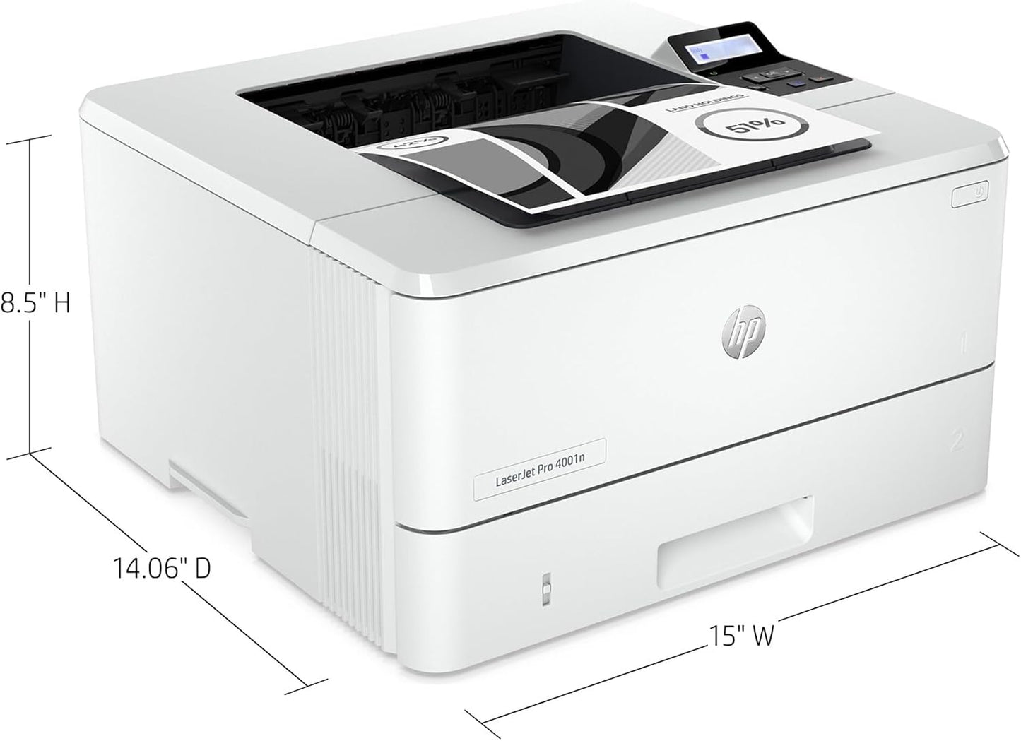 HP LaserJet Pro 4001n Monochrome Network Printer