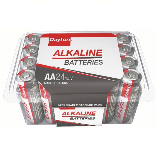 Dayton Alkaline Batteries 24 Pack AA 1.5V