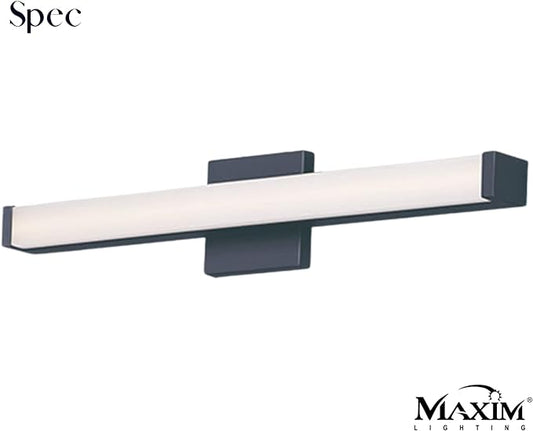 Maxim 52002BK Spec Collection 24 Inch Dimmable LED Bathroom Vanity Light I 3000K I Black I Modern Contemporary Light Fixture I Perfect for Bathroom Vanities