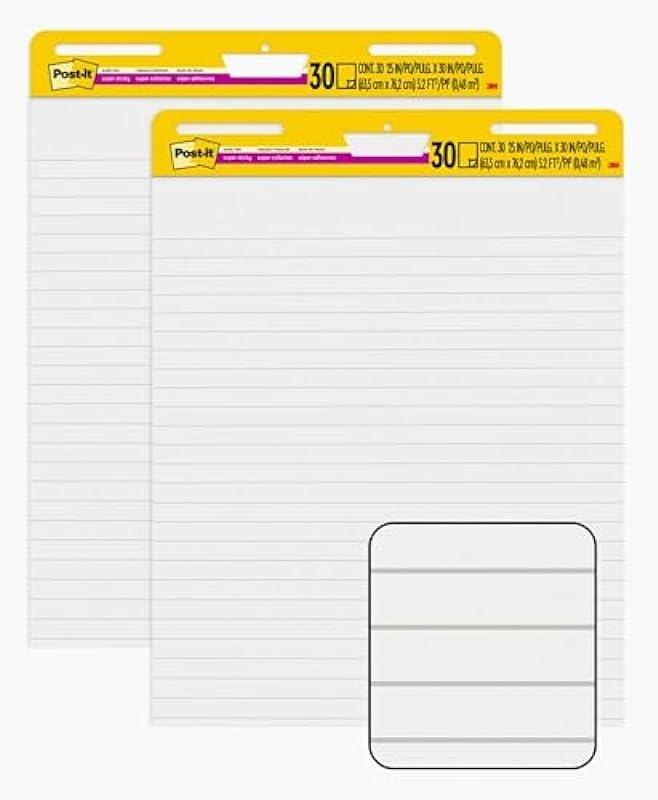 Post-it Easel Pad - 30 Sheets, 25 x 30 Inches - Great for Virtual Teachers and Students (Pack of 2)