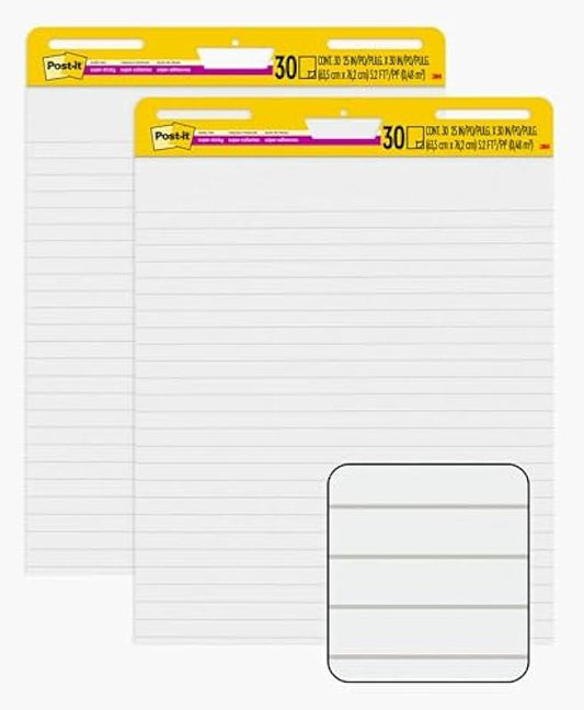 Post-it Easel Pad - 30 Sheets, 25 x 30 Inches - Great for Virtual Teachers and Students (Pack of 2)