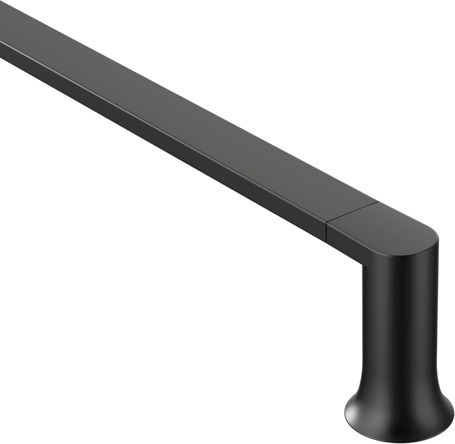 Moen Genta LX Matte Black Modern 24-Inch Single Kitchen or Bathroom Towel Bar, Wall Mounted Towel Bar, BH3824BL