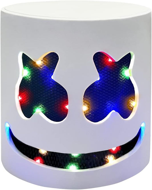 Pilipane Halloween LED DJ Mask, Light Up Mask, DJ Mask DJ Marshmello Head, Music Festival Halloween Party Costumes Cosplay Light Up Full Head